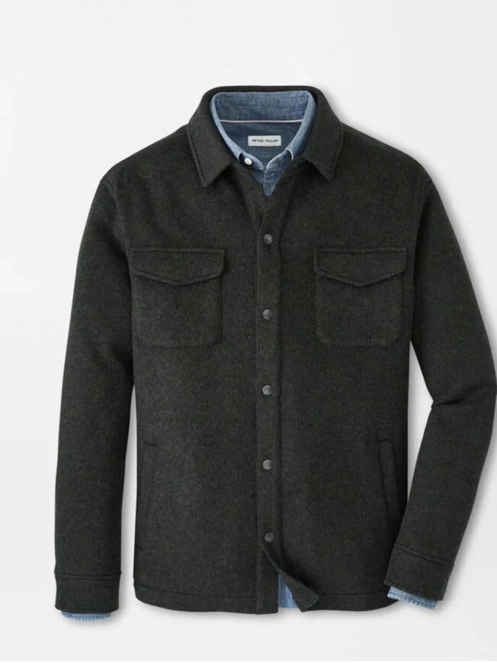 NWT Peter Millar Crown Flex Merino Wool Shirt Jacket Olive XL